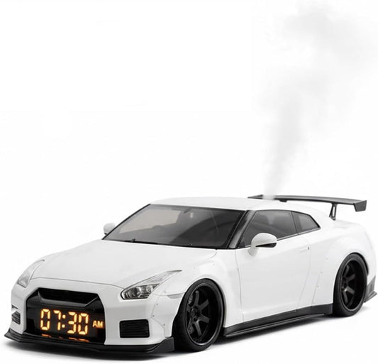 🏁Sleek Super Car Alarm Clock - Crystal Clear LED Display Modern Sports Car Nightstand Clock for Home Decor