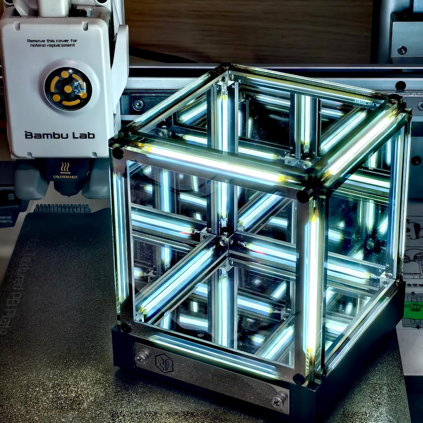 ✨4D Mirror Cube Light Touch Dimmable USB-C Rechargeable LED Lamp for Bedroom Desk Gaming