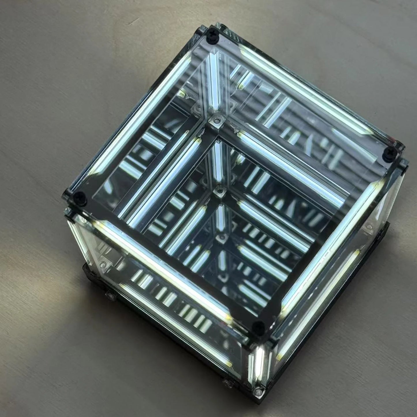 ✨4D Mirror Cube Light Touch Dimmable USB-C Rechargeable LED Lamp for Bedroom Desk Gaming