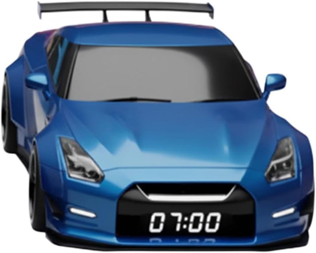 🏁Sleek Super Car Alarm Clock - Crystal Clear LED Display Modern Sports Car Nightstand Clock for Home Decor