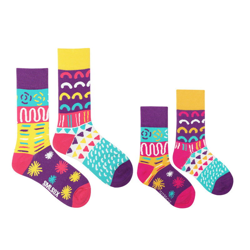Parent-kid Matching Socks - Colourful Graffiti